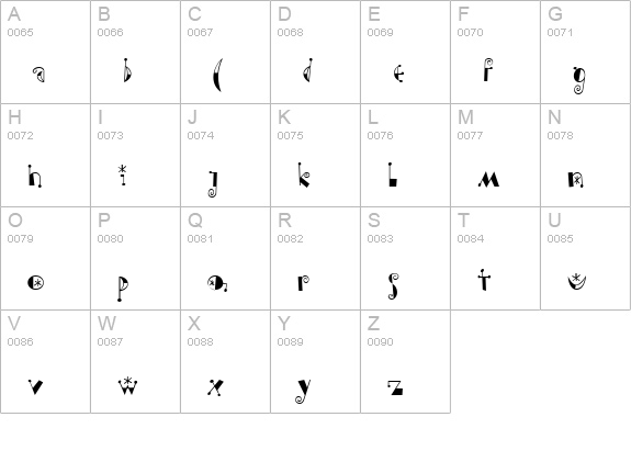 Moonchild Normal uppercase A-Z preview