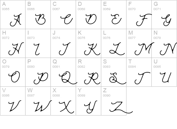 Moonchrome Script uppercase A-Z preview