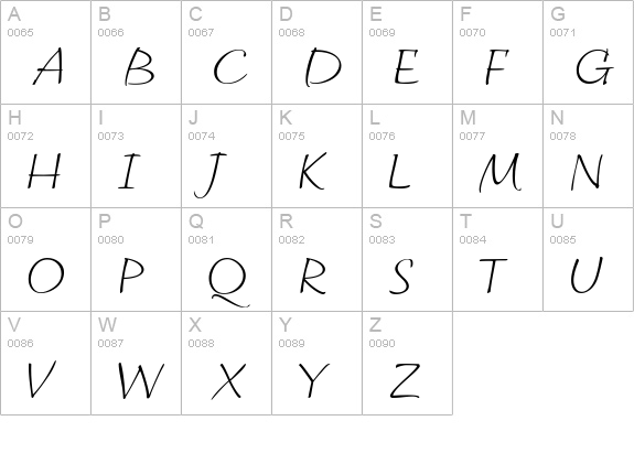 MoonDanceOne uppercase A-Z preview