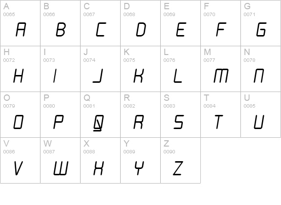 Moondog Thirty Italic uppercase A-Z preview