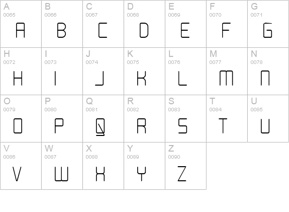 Moondog Zero uppercase A-Z preview