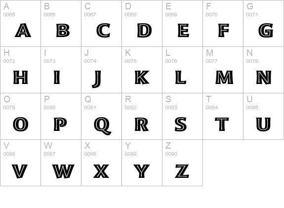 Moonglow Bold Extended uppercase A-Z preview