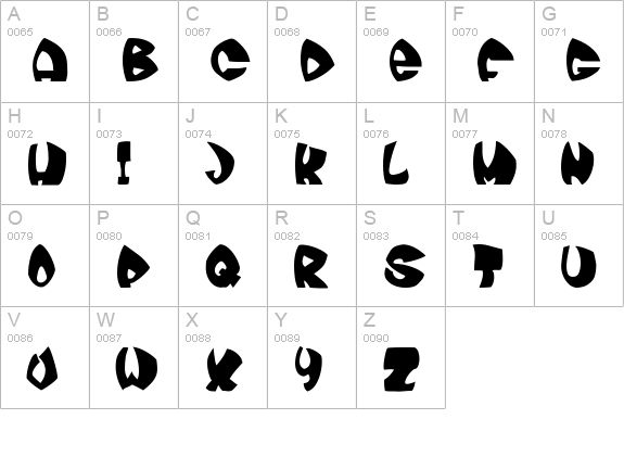 moonie uppercase A-Z preview