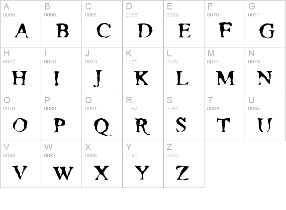 Moonshine uppercase A-Z preview