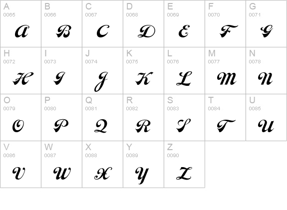 MoonshineScriptNF uppercase A-Z preview