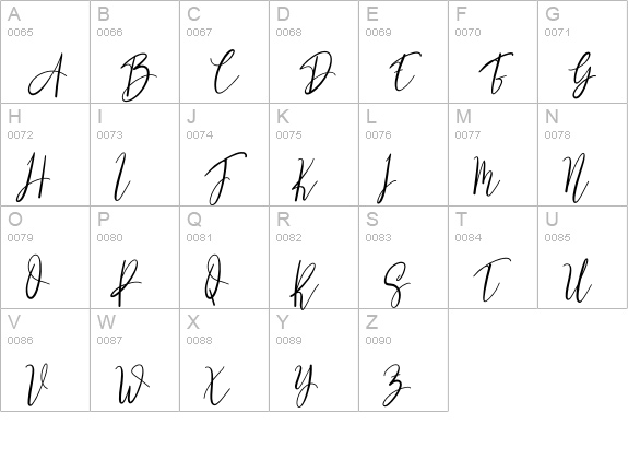 Moontea uppercase A-Z preview