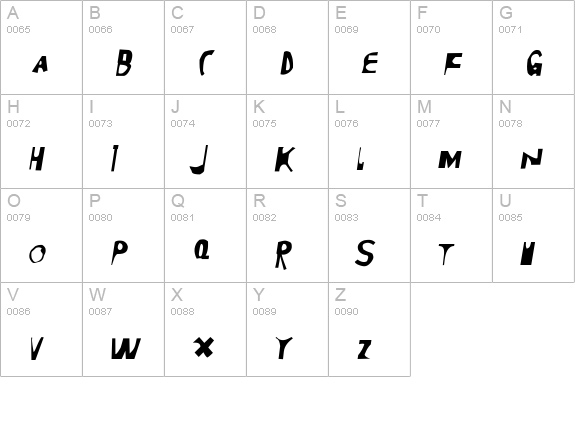 Moore899-ItalicA uppercase A-Z preview