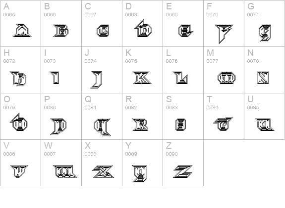 Morbid Fixation uppercase A-Z preview
