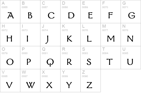 Mordred-Bold uppercase A-Z preview
