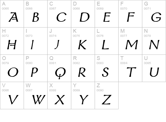 Mordred Demi Bold Italic uppercase A-Z preview