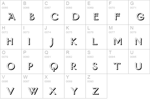 MordredShadow-Bold uppercase A-Z preview