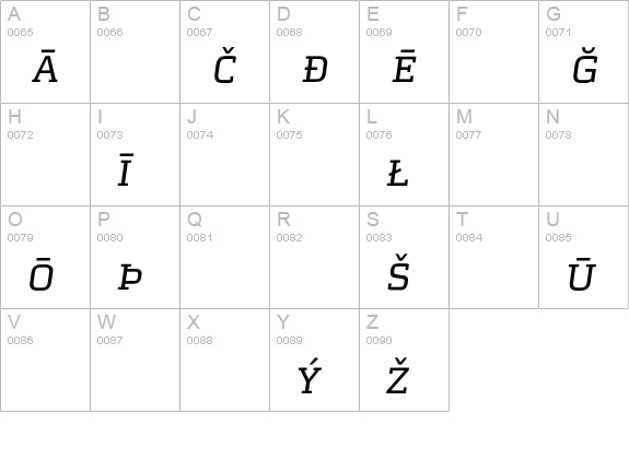 MorganAvec ItalicPi uppercase A-Z preview