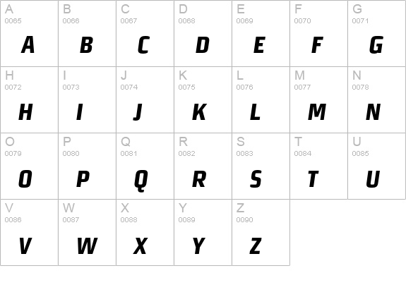MorganSansCond Bold ItalicCaps uppercase A-Z preview
