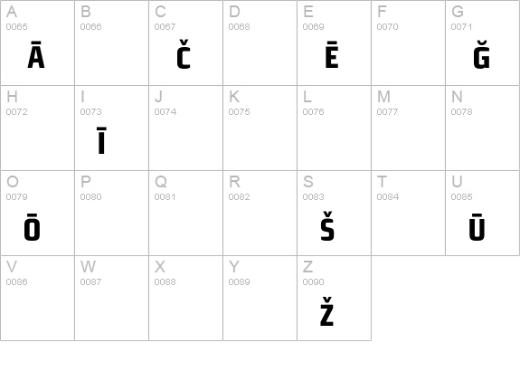 MorganSansCond BoldPi uppercase A-Z preview