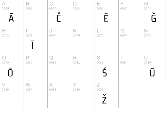 MorganSansCond RegularPi uppercase A-Z preview