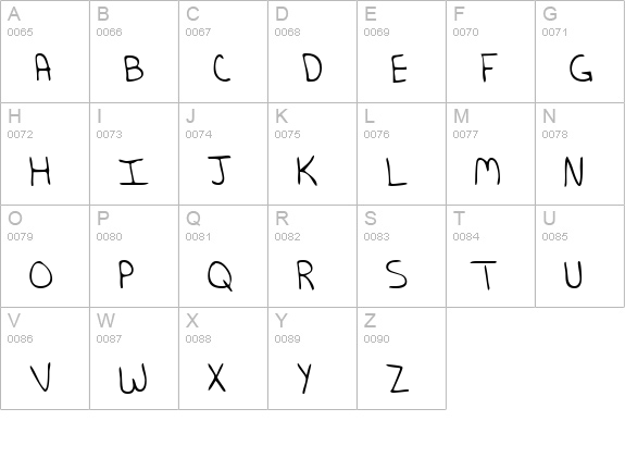 MorgansHand Regular uppercase A-Z preview