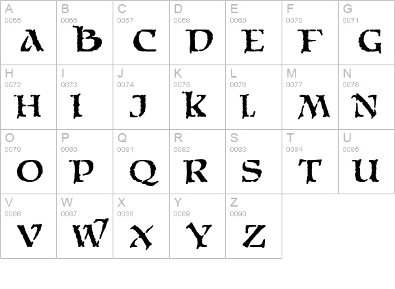 Moria Citadel uppercase A-Z preview