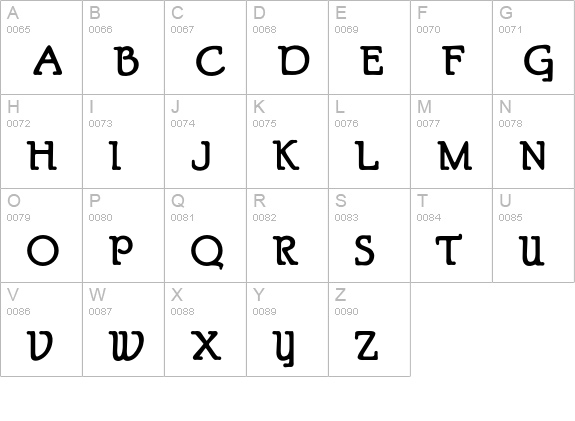 Mormone uppercase A-Z preview