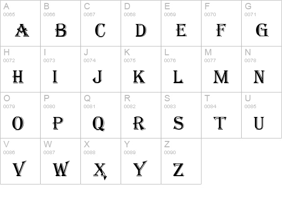 Morocco Regular uppercase A-Z preview