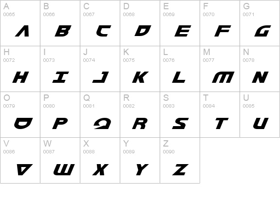 Morse NK Condensed Italic uppercase A-Z preview