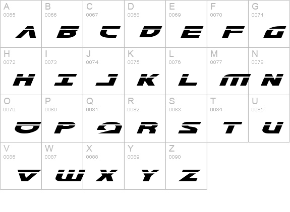 Morse NK Laser Italic uppercase A-Z preview