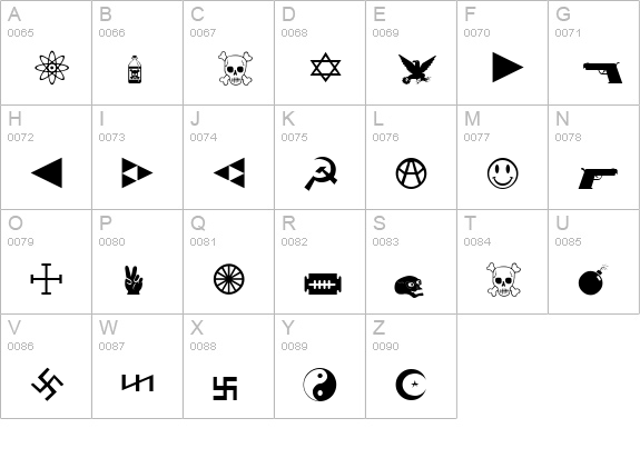 Mortbats uppercase A-Z preview