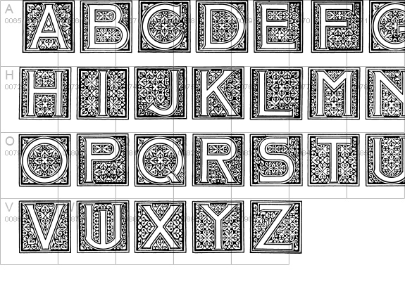 Mosaic_Initials uppercase A-Z preview