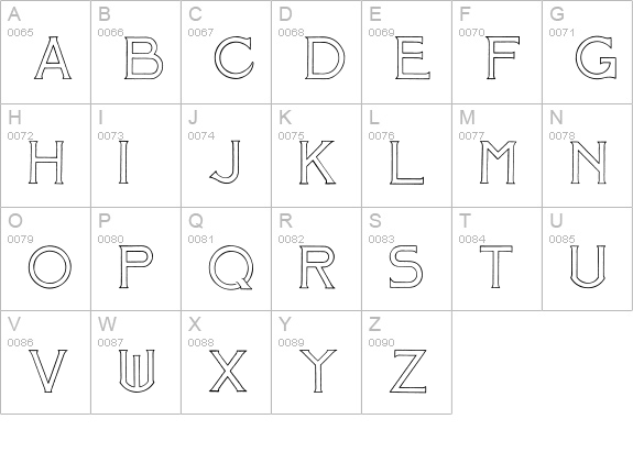 Mosaic_Outline uppercase A-Z preview