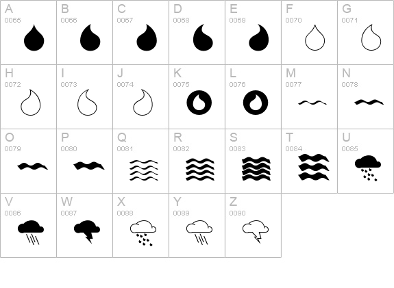 MostlyWaves uppercase A-Z preview