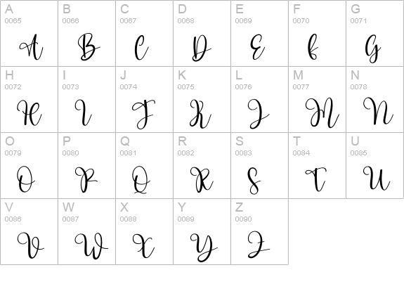 Mother uppercase A-Z preview