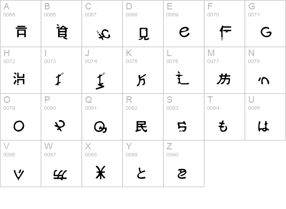 Mothra uppercase A-Z preview