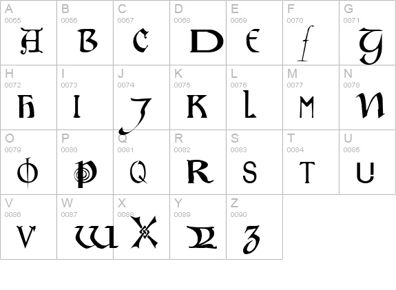 Motley uppercase A-Z preview