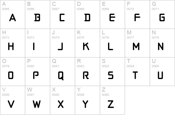Moto uppercase A-Z preview