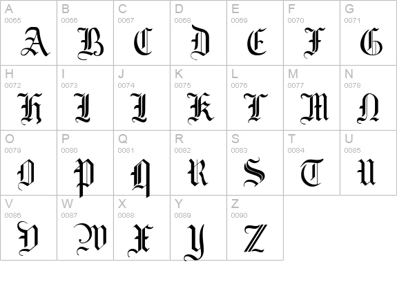 Mottisfont No 1 uppercase A-Z preview