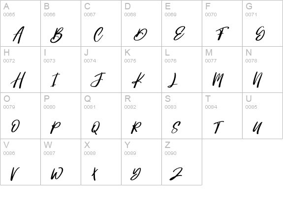 Mountain uppercase A-Z preview
