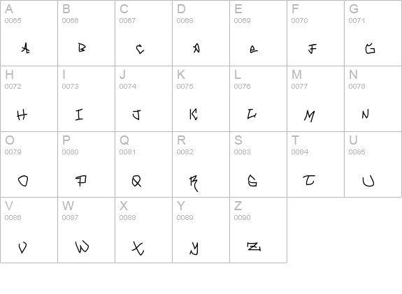MouseGrafitty uppercase A-Z preview