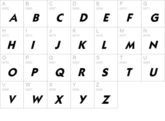 Mouser Italic uppercase A-Z preview