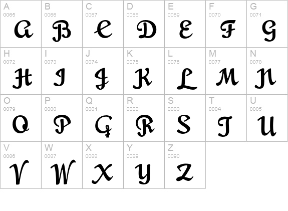MousseScript-Alternate uppercase A-Z preview