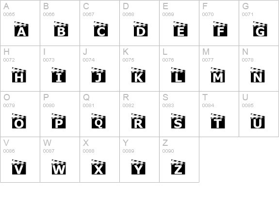 movieboard uppercase A-Z preview