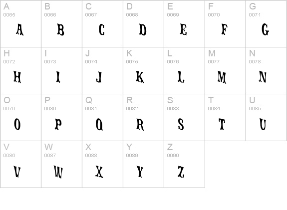 Movieolatitletype uppercase A-Z preview
