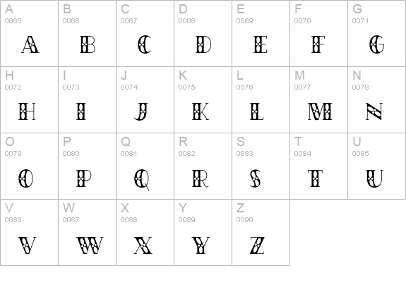 Moviestar uppercase A-Z preview