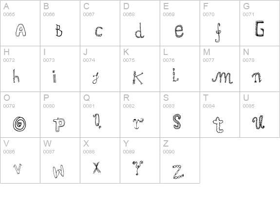 Mrs Doodle uppercase A-Z preview