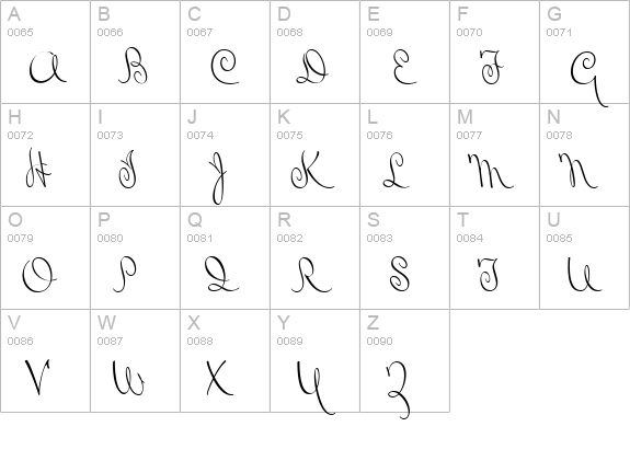MrsVonEckley-Regular uppercase A-Z preview