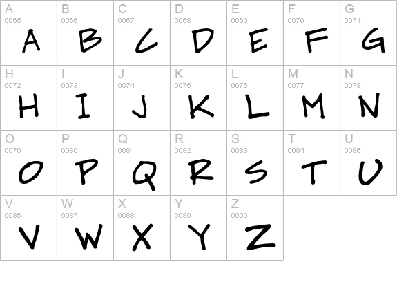 MrWalters-Regular uppercase A-Z preview