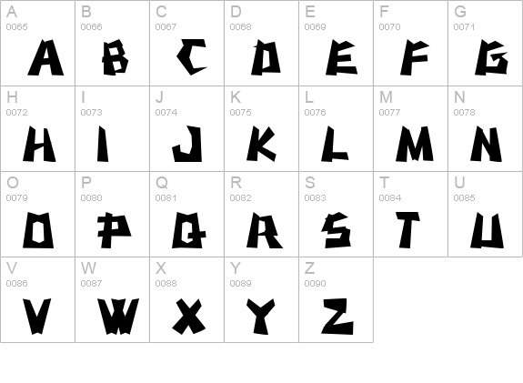 MSTK RUFCUT uppercase A-Z preview