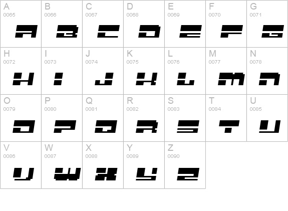 mtiza Italic uppercase A-Z preview
