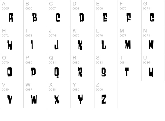 Much too loud uppercase A-Z preview