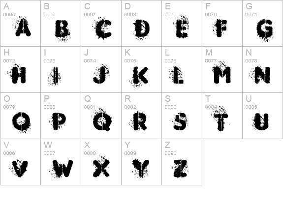 MUDSHAKE 83 uppercase A-Z preview