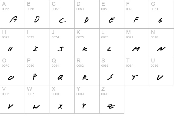 Muff uppercase A-Z preview