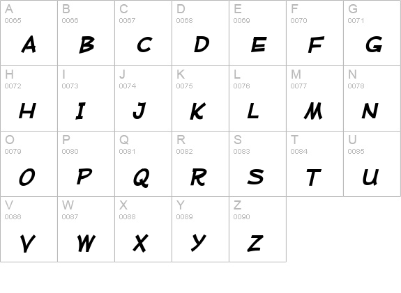 Mufferaw Bold Italic uppercase A-Z preview